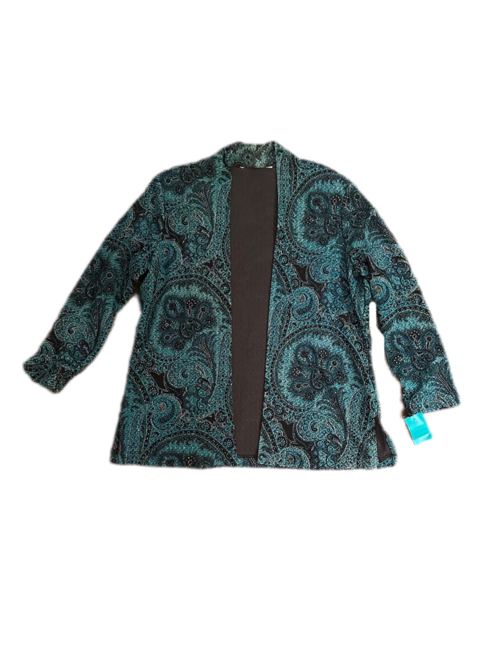 Vintage Teal Paisley Long Sleeve Jacket